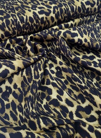 Madeline leopard - stevige stretchkatoen - ideaal als jeansrok of broek