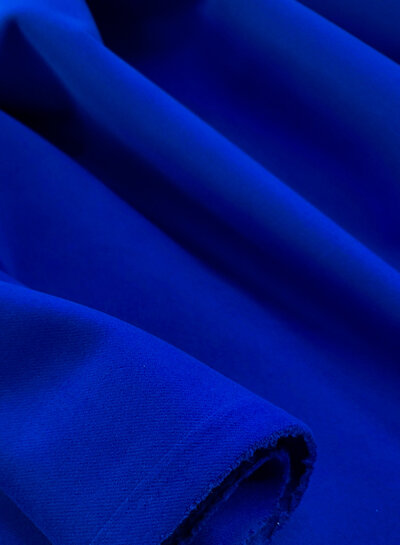 Madeline kobalt - mantelstof wool touch twill - mooie zware kwaliteit