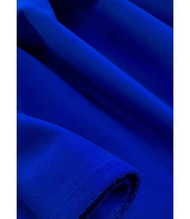 Madeline kobalt - mantelstof wool touch twill - mooie zware kwaliteit