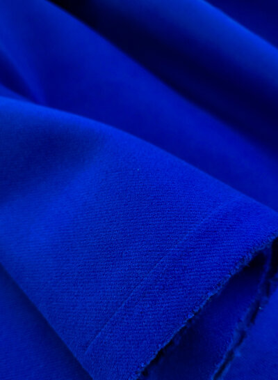 Madeline kobalt - mantelstof wool touch twill - mooie zware kwaliteit