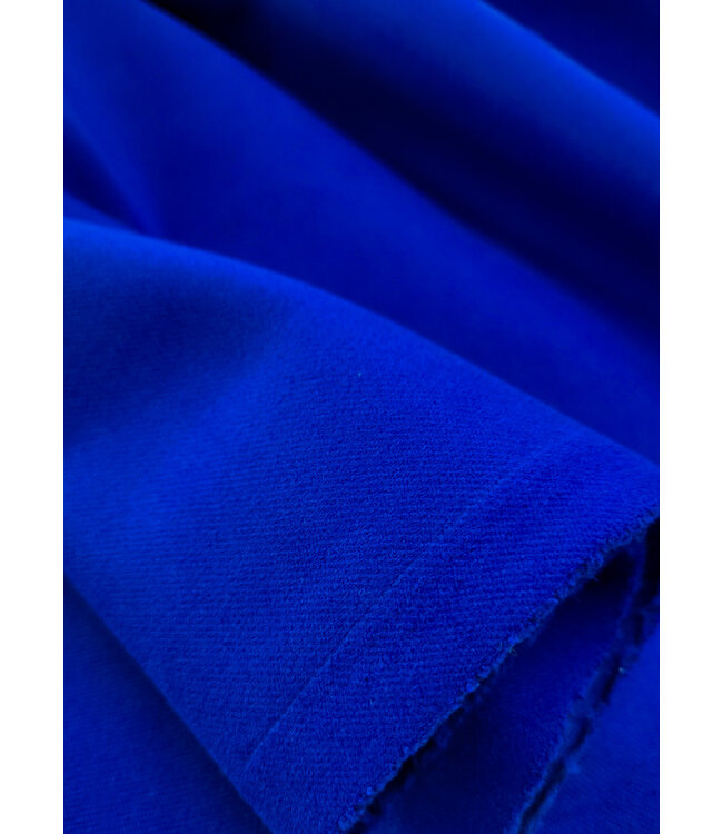 Madeline kobalt - mantelstof wool touch twill - mooie zware kwaliteit