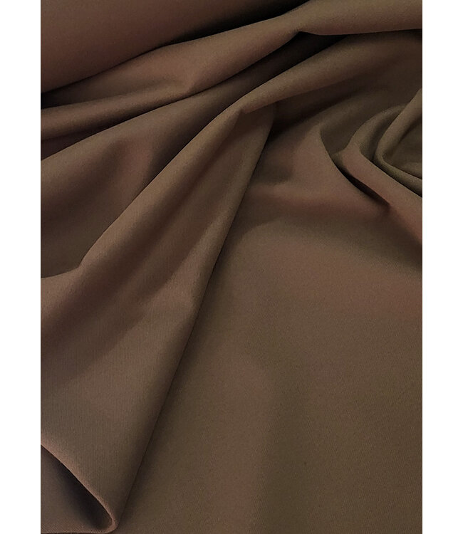Madeline melkchocolade bruin - mantelstof wool touch twill - mooie zware kwaliteit