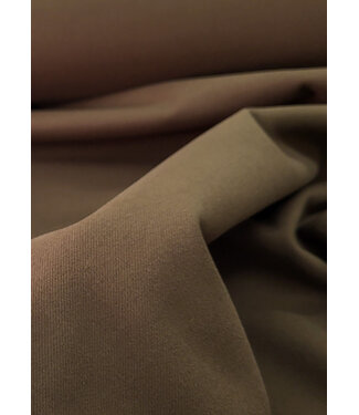 Madeline melkchocolade bruin - mantelstof wool touch twill - mooie zware kwaliteit