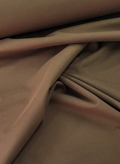 Madeline melkchocolade bruin - mantelstof wool touch twill - mooie zware kwaliteit