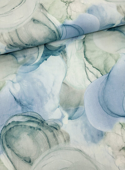 M. watercolor blue shades - beautiful poplin cotton with a little stretch