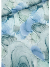 M. watercolor blue shades - beautiful poplin cotton with a little stretch