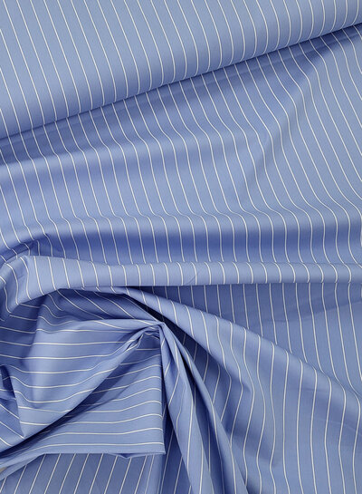 M. pine stripe blue - beautiful poplin cotton with a bit of stretch