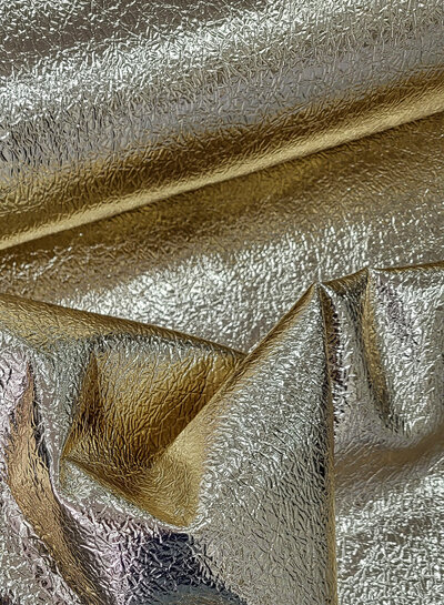 M. gold leather with structure - perfect for skirts or trousers