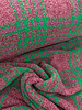 A la Ville green and fuchsia - warm knitted coat fabric with wool - also ideal for thick sweaters