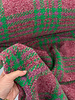 A la Ville green and fuchsia - warm knitted coat fabric with wool - also ideal for thick sweaters