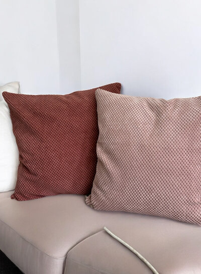 Madeline Oudroze Cozy Pillow pakket - stoffenpakket voor luxueuze sierkussensloop