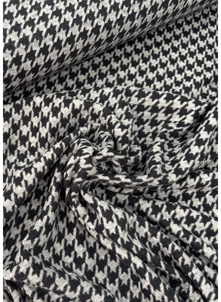 Swafing antraciet pied de poule -  zachte structuur tricot - 100% katoen