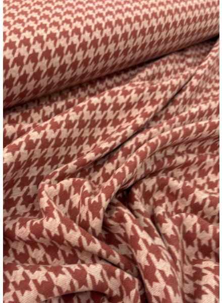 Swafing marsala pied de poule -  zachte structuur tricot - 100% katoen