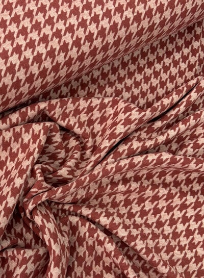 Swafing marsala pied de poule -  zachte structuur tricot - 100% katoen