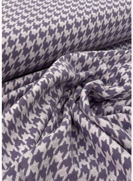 Swafing lila pied de poule -  zachte structuur tricot - 100% katoen