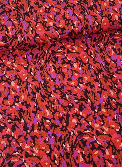 A la Ville red and cardinal purple color explosion - woven viscose twill