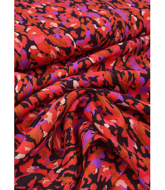 A la Ville red and cardinal purple color explosion - woven viscose twill