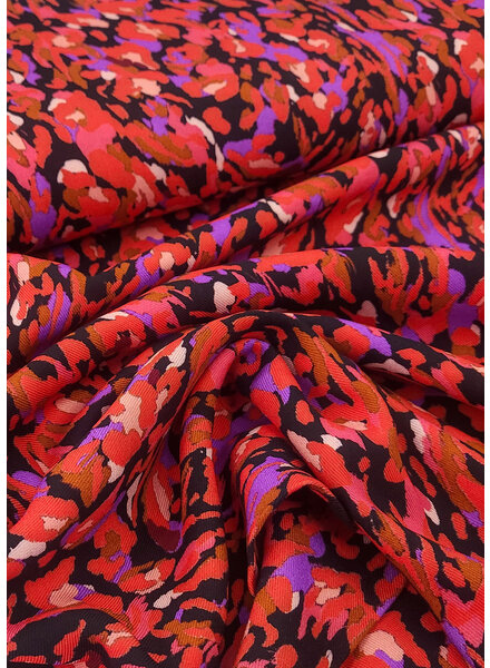 A la Ville red and cardinal purple color explosion - woven viscose twill