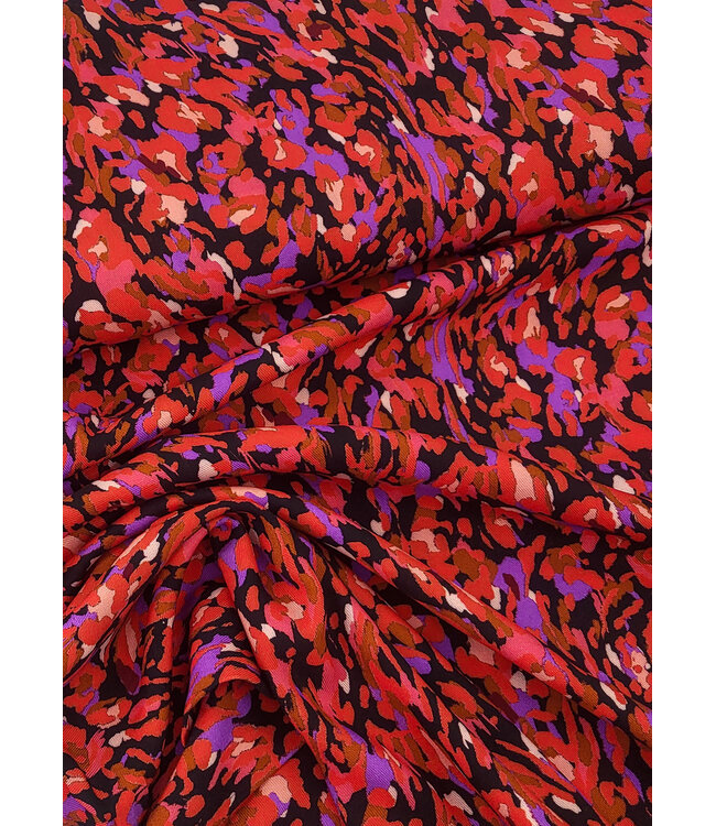 A la Ville rood en kardinaalpaars kleurexplosie - geweven viscose twill