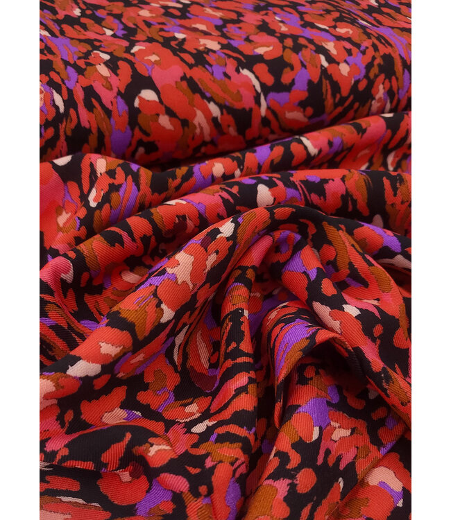 A la Ville rood en kardinaalpaars kleurexplosie - geweven viscose twill