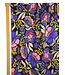 Atelier Jupe Zwarte viscose met opvallende paarse bloemen