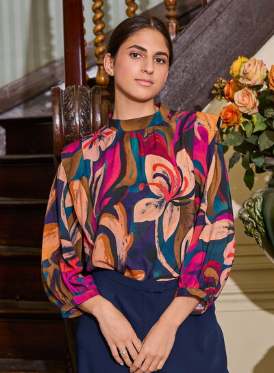 Atelier Jupe Large floral print in warm colours