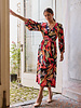 Atelier Jupe Black viscose with colorful leaves