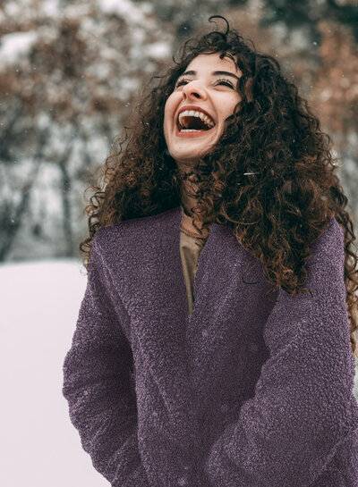 druif teddy bouclé stretch