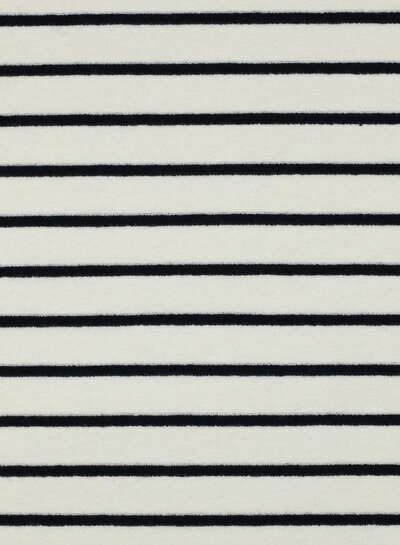 Madeline ecru navy blue striped - sponge stretch terry cloth