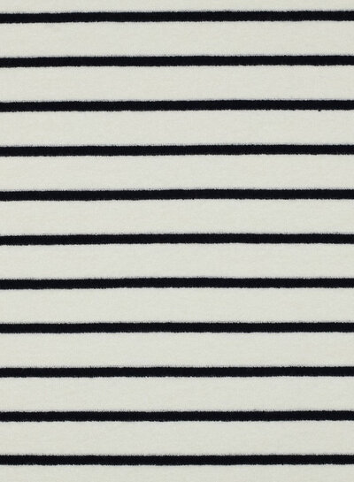Madeline ecru navy blue striped - sponge stretch terry cloth