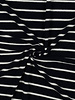 Madeline navy blue ecru striped - sponge stretch terry cloth