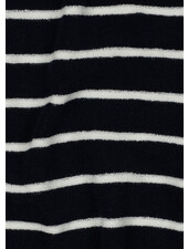 Madeline navy blue ecru striped - sponge stretch terry cloth