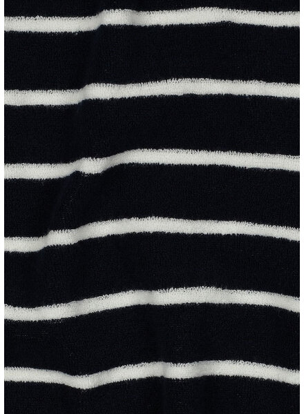 Madeline marineblauw ecru gestreept - spons rekbare badstof