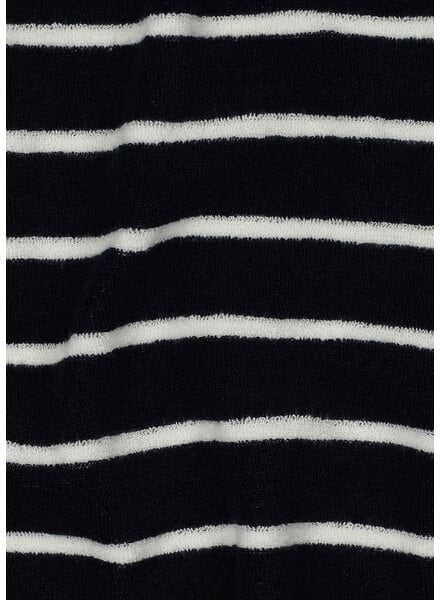 Madeline navy blue ecru striped - sponge stretch terry cloth