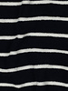 Madeline navy blue ecru striped - sponge stretch terry cloth