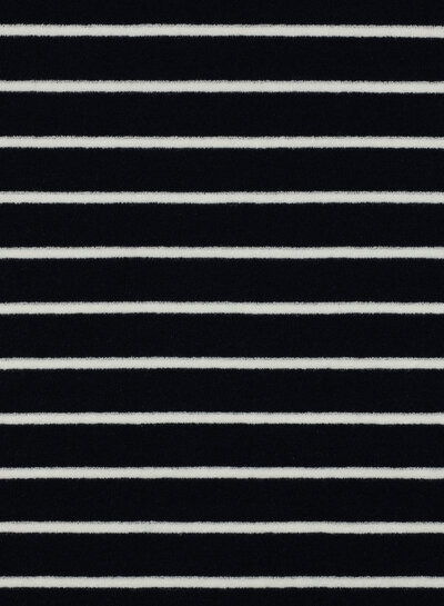 Madeline navy blue ecru striped - sponge stretch terry cloth