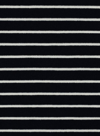 Madeline navy blue ecru striped - sponge stretch terry cloth