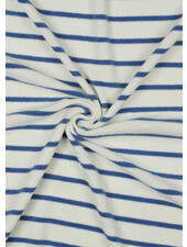 Madeline ecru - denim blue striped - sponge stretch terry cloth