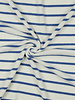 Madeline ecru - denim blue striped - sponge stretch terry cloth