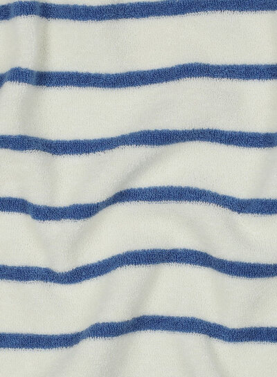 Madeline ecru - denim blue striped - sponge stretch terry cloth