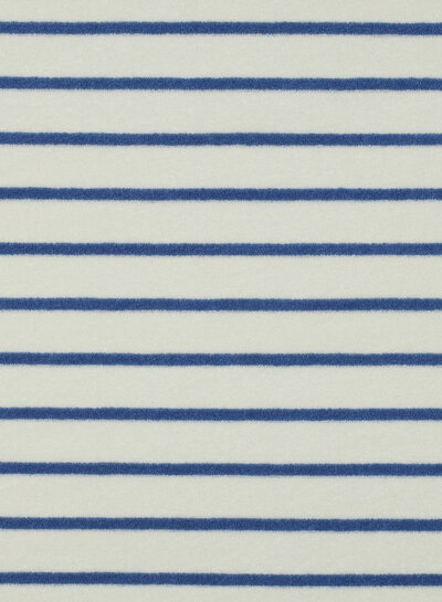 Madeline ecru - jeansblauw gestreept - spons rekbare badstof