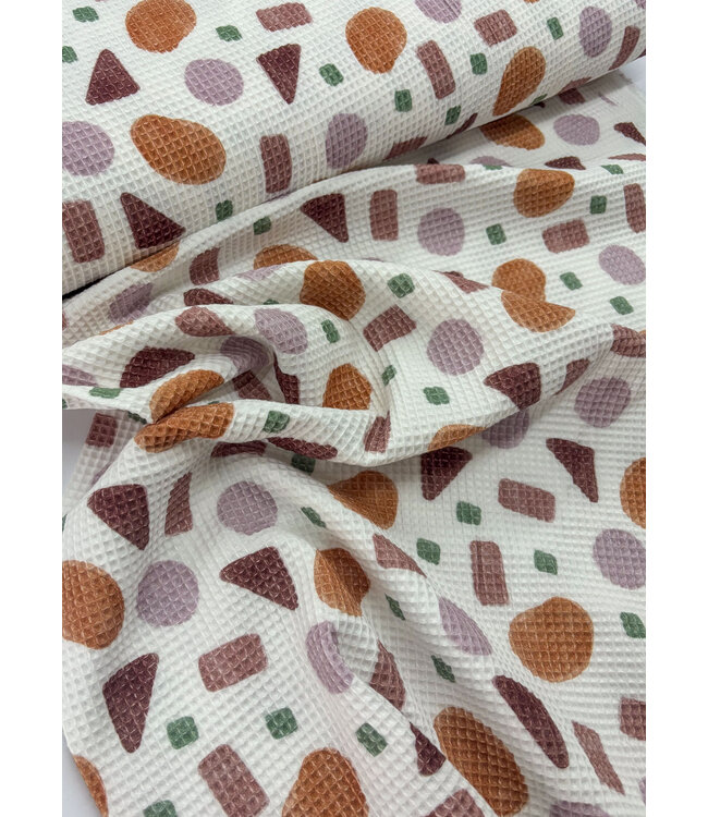 Madeline roest - geometrische vlakken - wafelkatoen