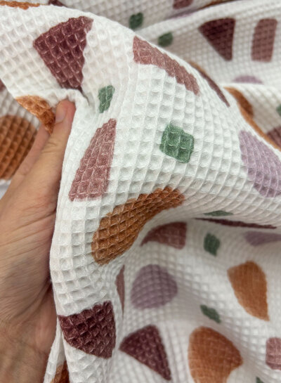 Madeline rust - geometric planes - waffle cotton