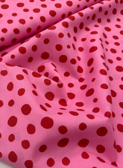 Madeline roze en rood  - dots - katoentje