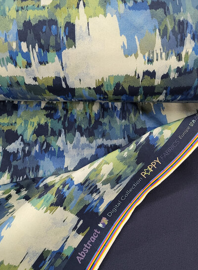 Madeline blauw en groen abstract - softshell