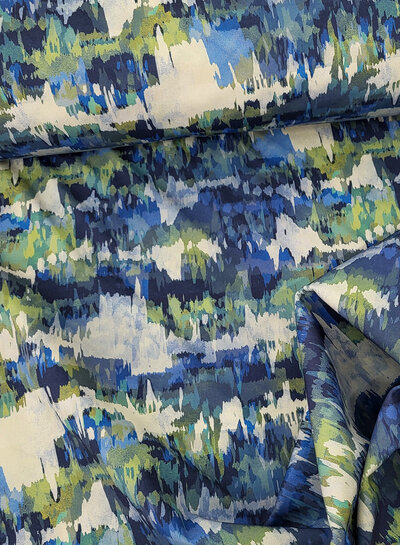 Madeline blauw en groen abstract - softshell