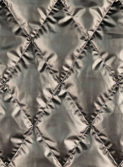 Madeline nickel metallic stepper - quilted quilted coat fabric
