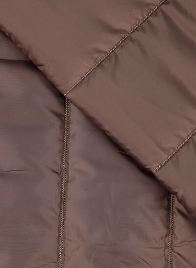 Madeline taupe brown - vertical quilted quilted coat fabric strips
