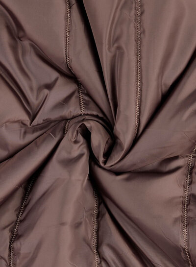 Madeline taupe brown - vertical quilted quilted coat fabric strips