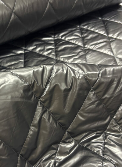 Madeline nickel metallic stepper - quilted quilted coat fabric